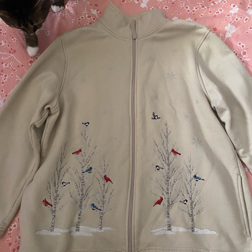 Snowy Zip-Up Sweater 🕊🪶